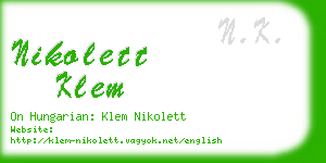 nikolett klem business card